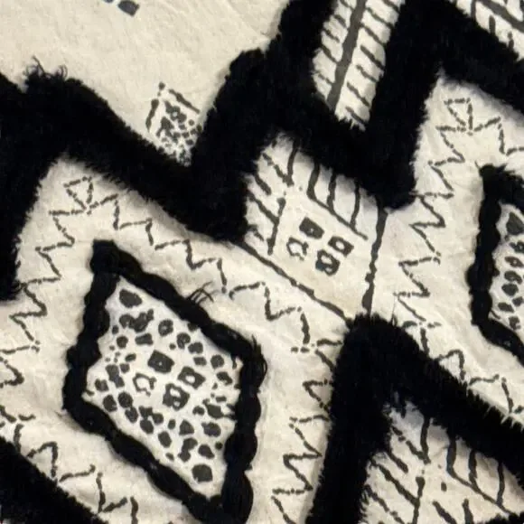 Ink + Ivy Ivory Black Duvet Ful Cotton Flax Textured Bedding Cover 80
